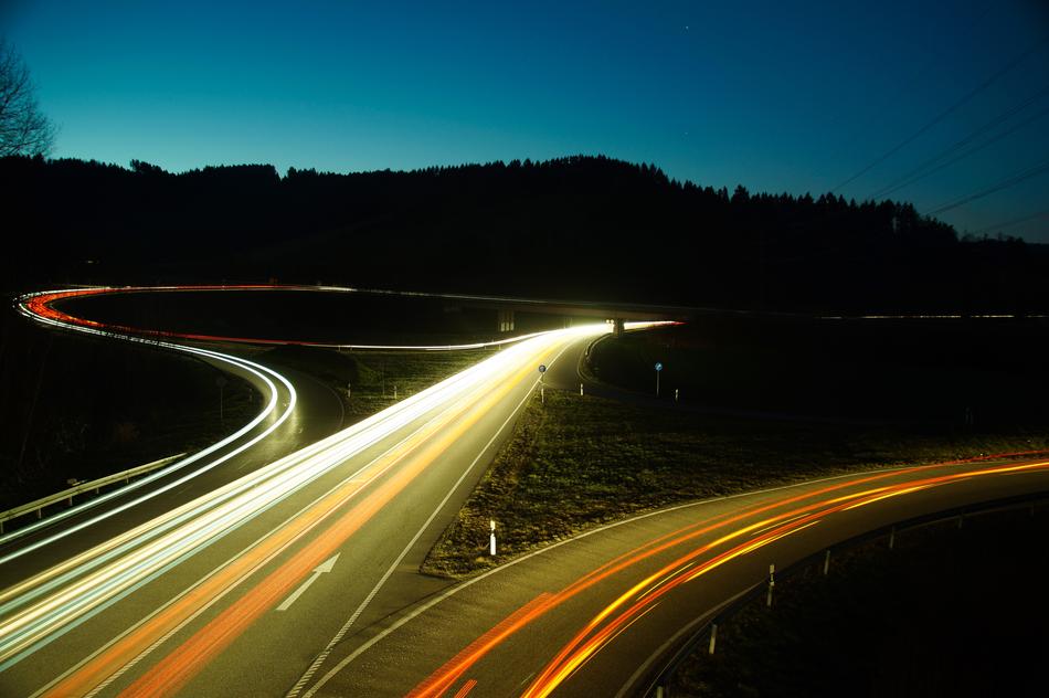 night lights of the transport system