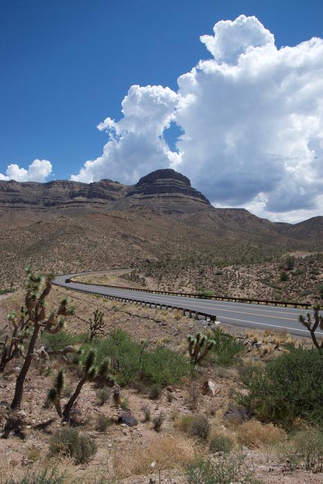 Road and Desert and Clouds