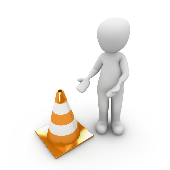 clipart of traffic cone and figure