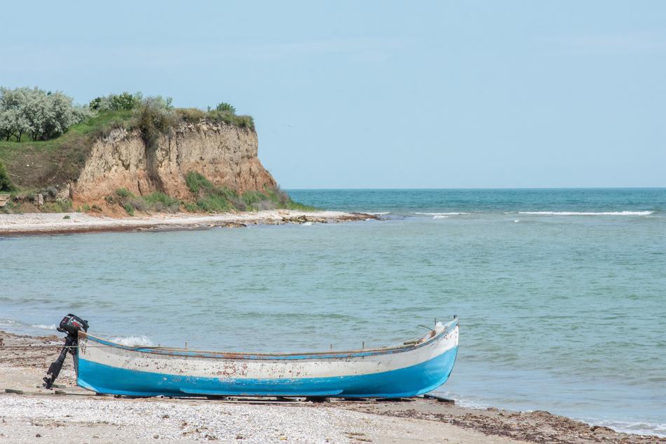 fishing boat on the beach, Romania, Mangalia