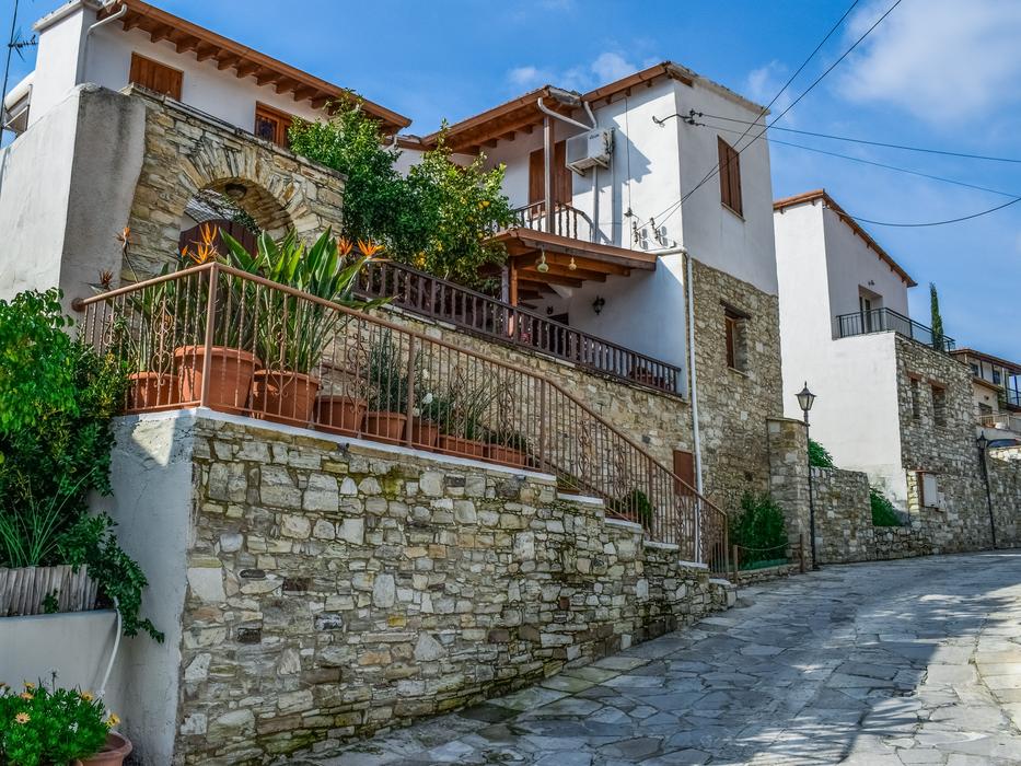 street panorama in the Kalavasos village, Cyprus