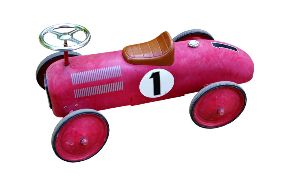 Colorful running car figure, at white background