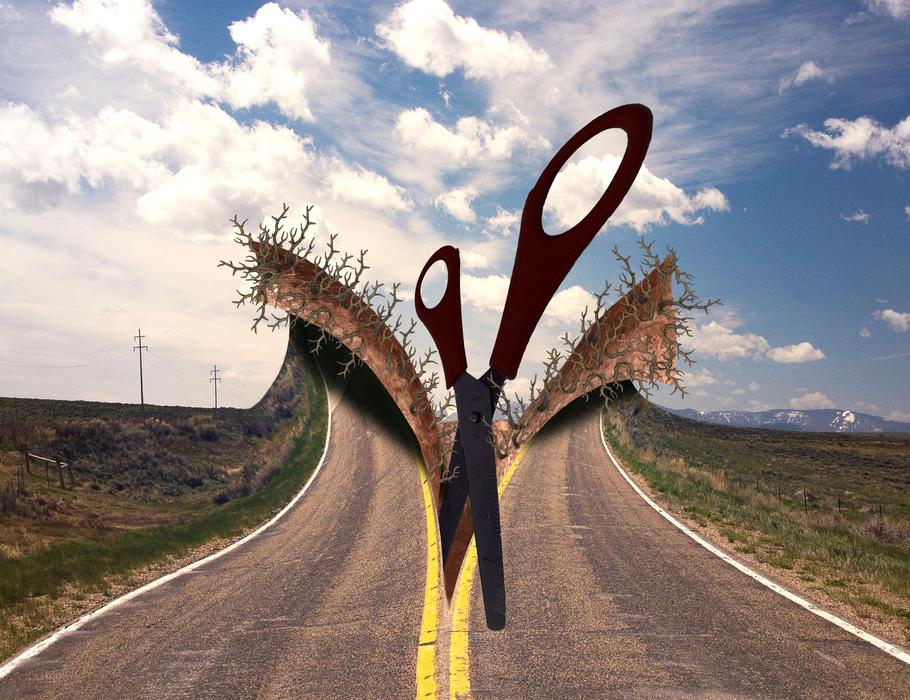 clipart of cutting Road Sky