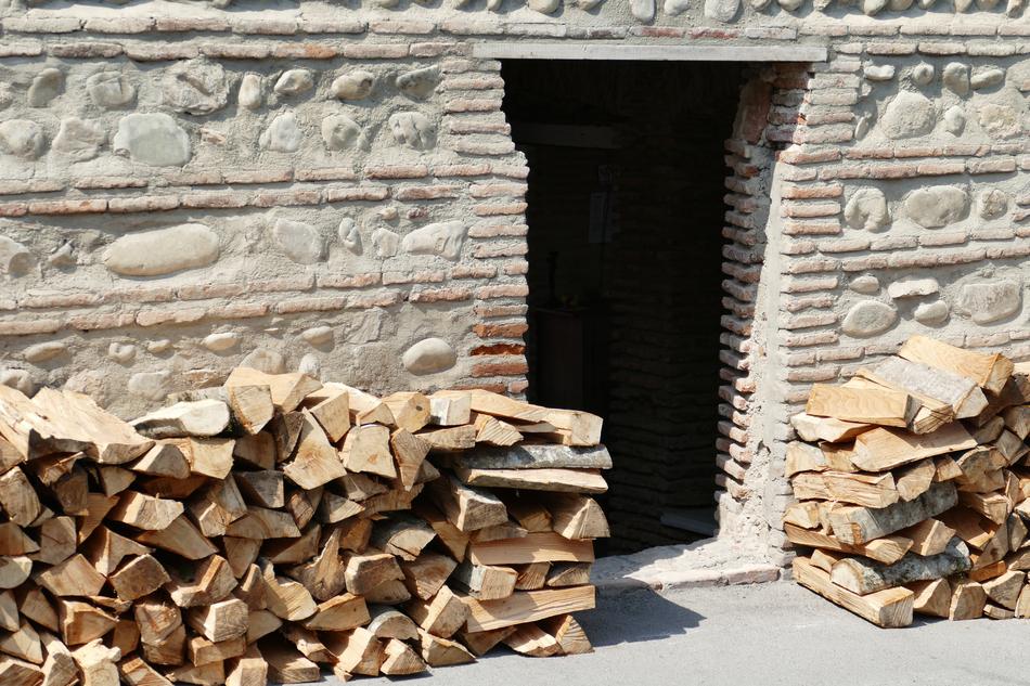 firewood in the historic center in Sighnaghi