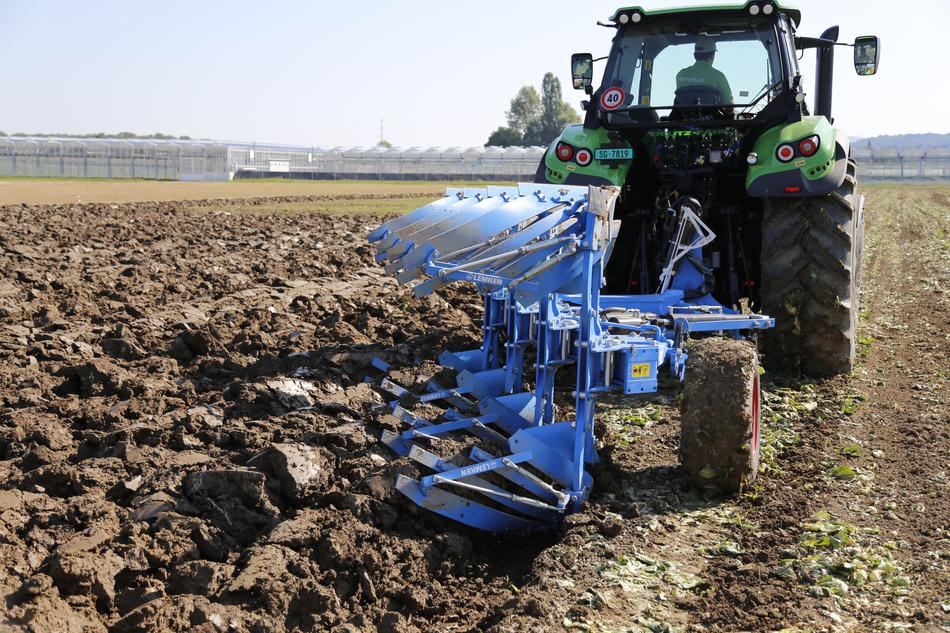 arable tractor in the field