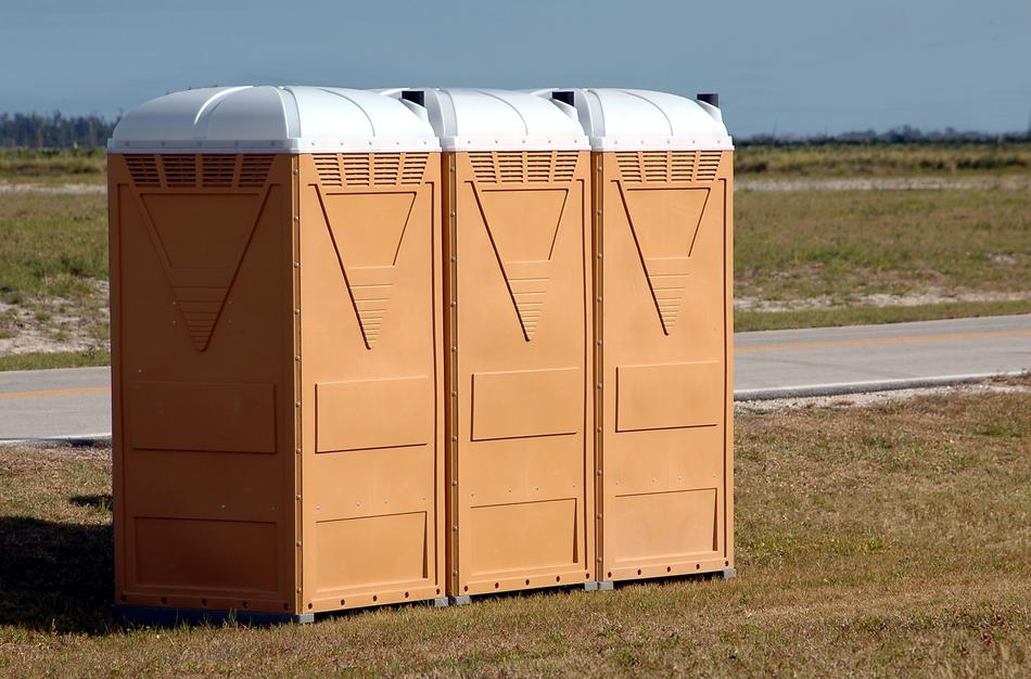 Portable Toilets Outdoors in field