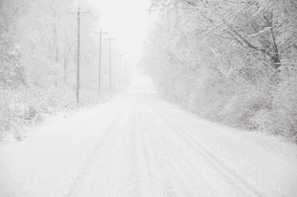 snowy road as background