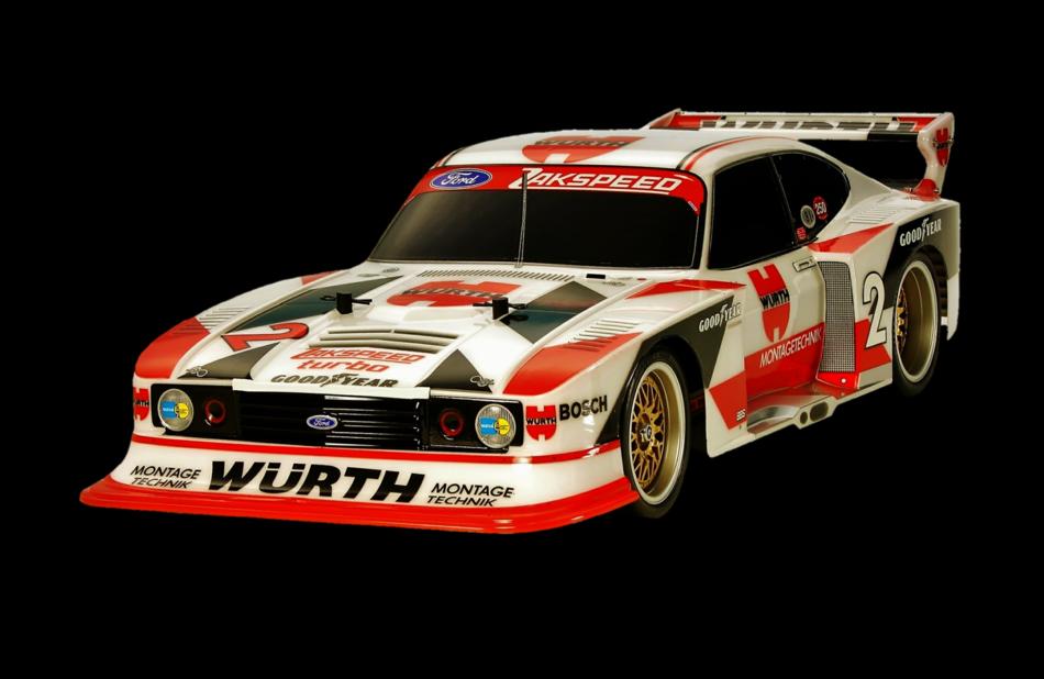 Model Car Ford Capri on black background