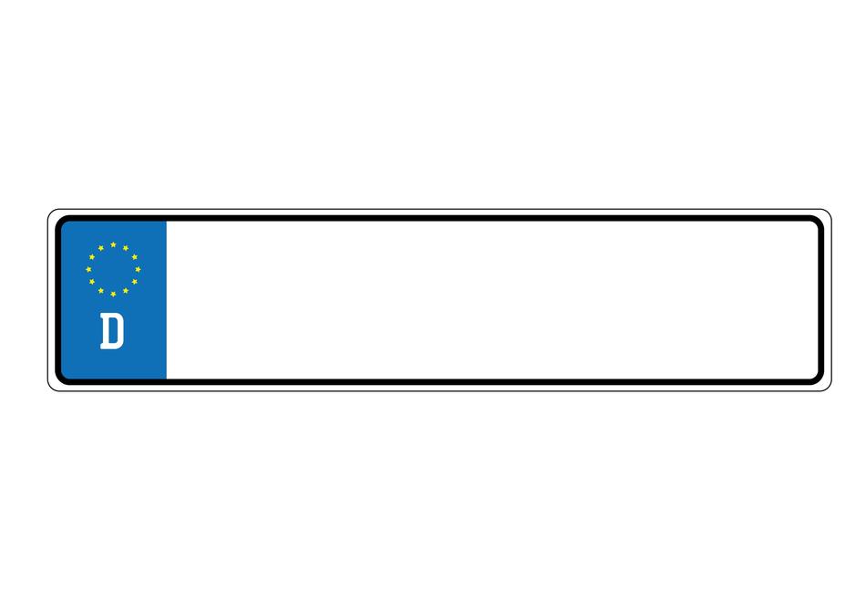 blank german car license plate