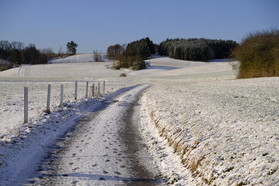 snow in the countryside landscape