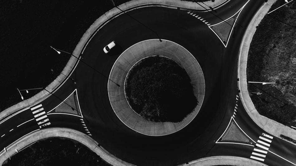 aerial view of Car Dark Roads