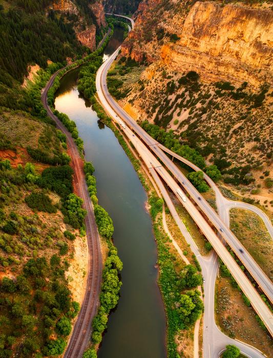 view of the highway in the mountains of colorado