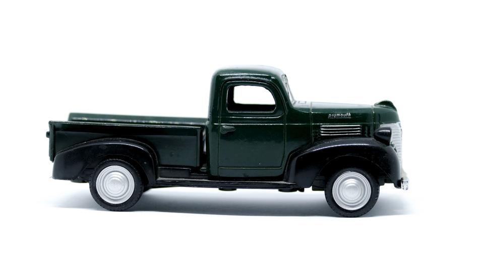 model of a retro truck on a white background