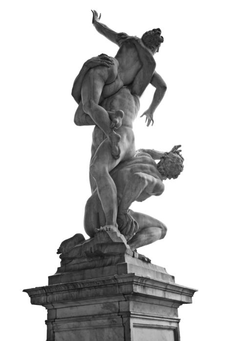 Statue of the stand, in Firenze, Italy, at white background, clipart