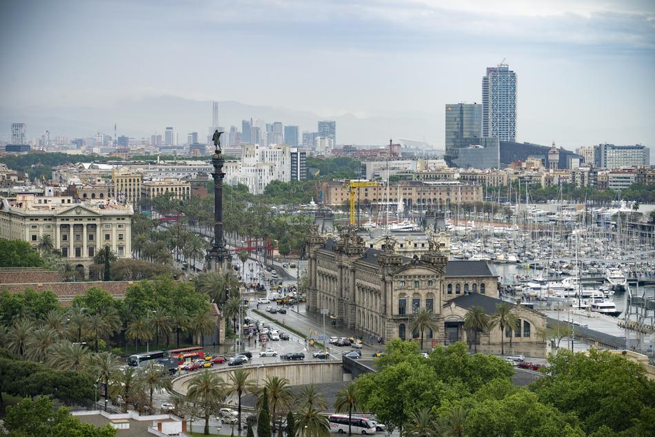 cityscape of Barcelona Port Christopher