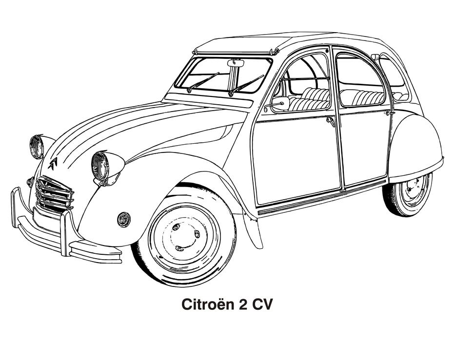 car drawing for coloring
