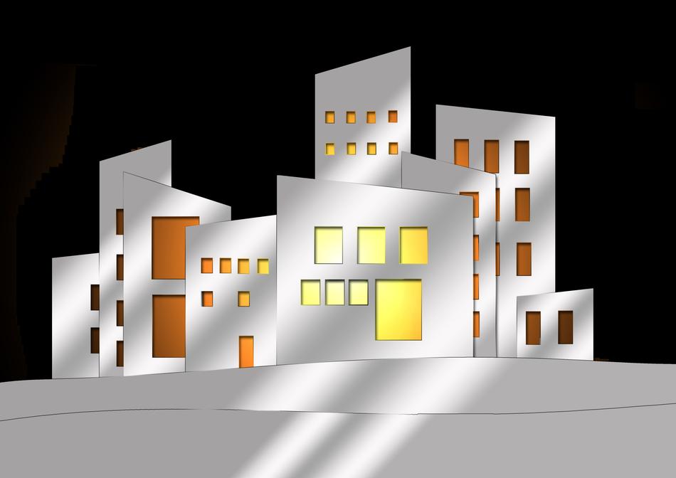 clipart of architecture city houses