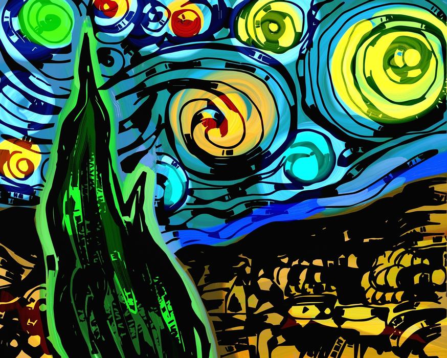 landscape scene as a drawing