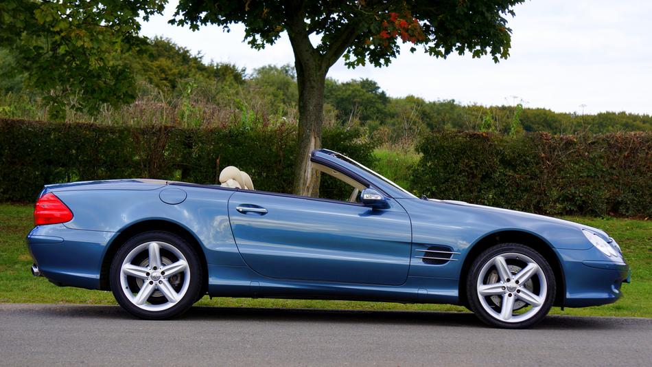 Classic Blue Car on road