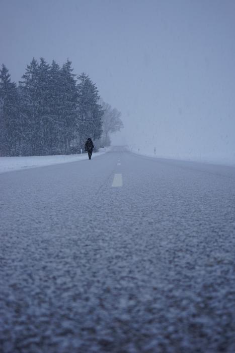 Blizzard Road Way person
