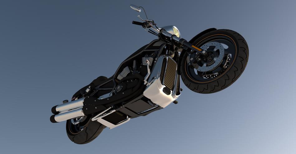 harley davidson motorcycle in jump