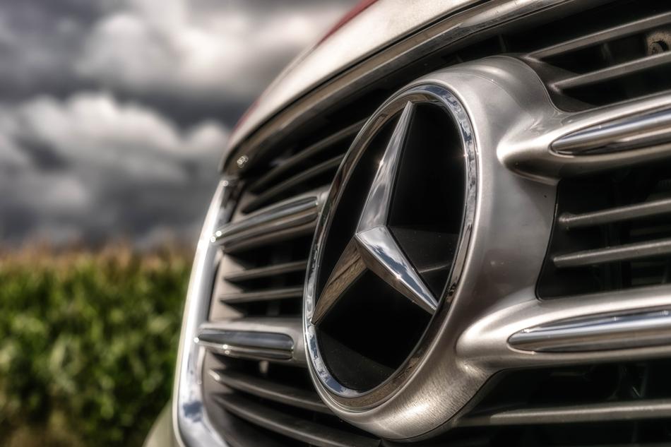 star on the bumper of a modern car close up