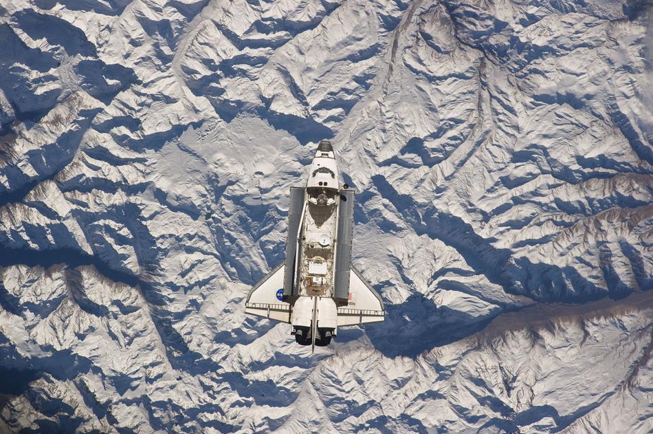 Space Shuttle over the andes