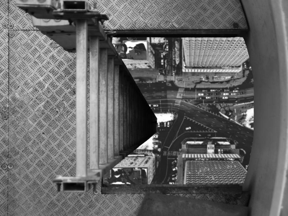 head deep road junction black and white