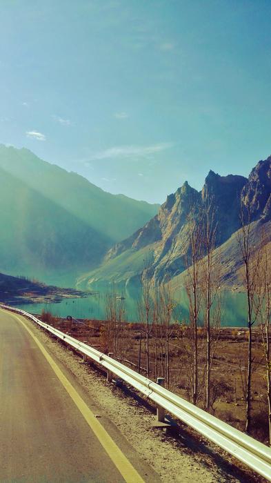 Road Straight Highway and mountains