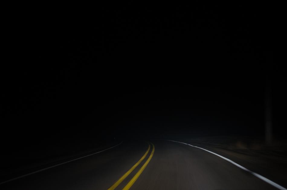 yellow line on Road at Dark Night