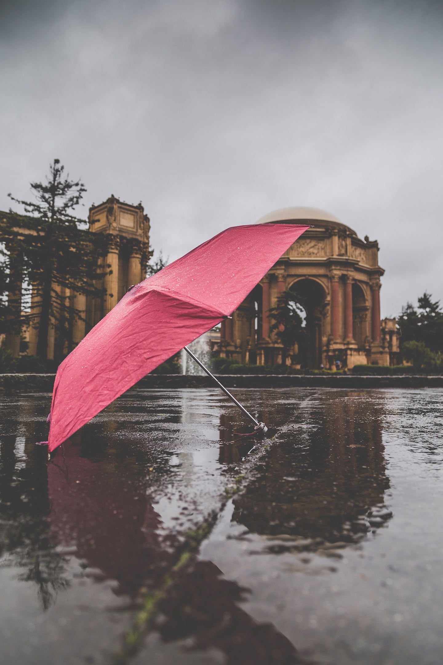 Rain Red Umbrella free image download