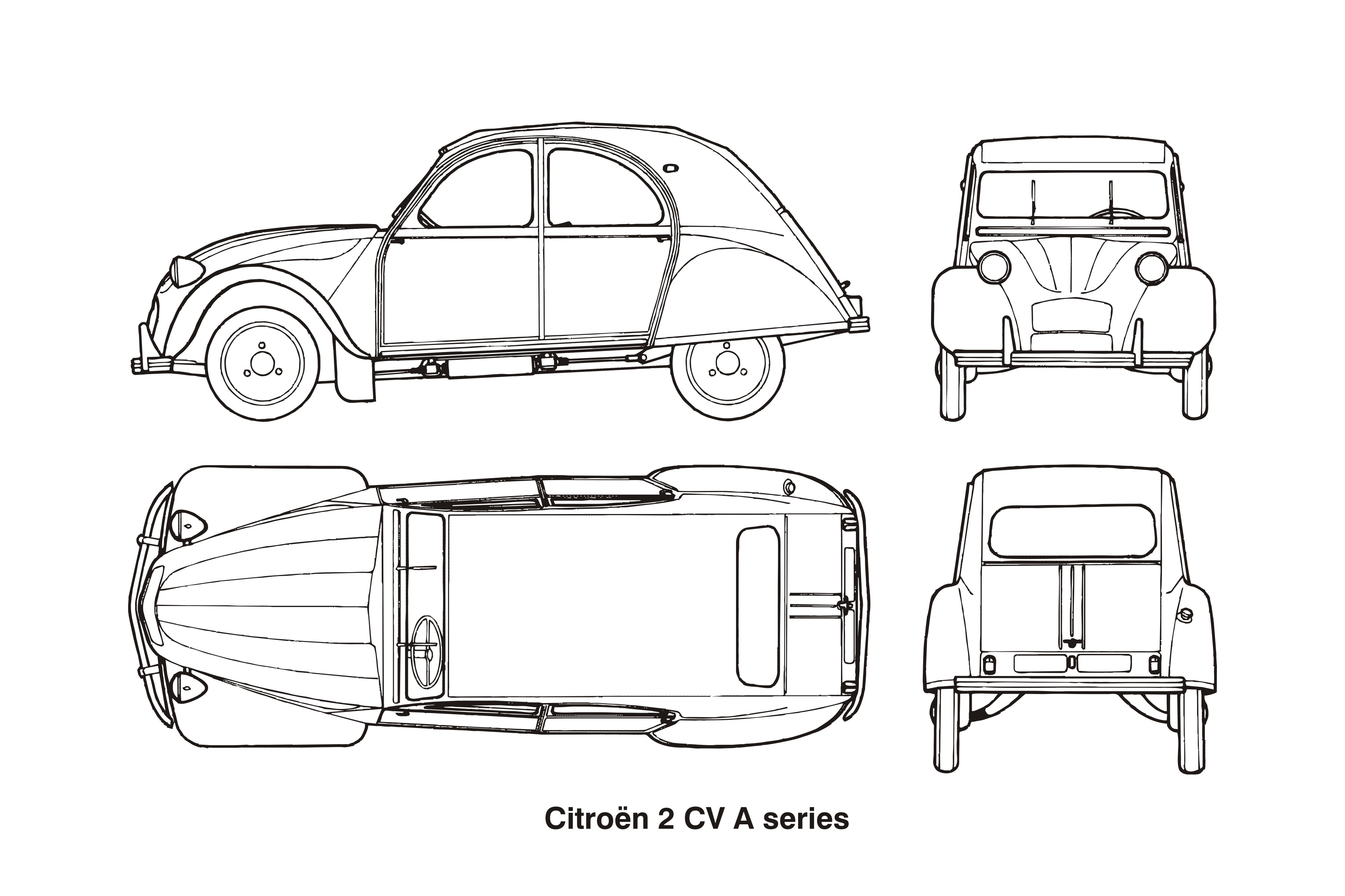 Citroen 2cv Blueprint