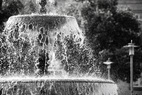 Fountain Water black and white