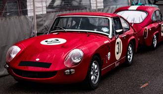 Lenham Le Mans red cars close-up