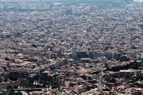bird's eye view of Barcelona city skyline
