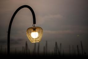 BeautÄ±ful lamp on the landscape at nÄ±ght