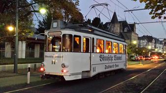 Nostalgic Tram on road