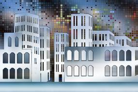 architecture of a modern city as a sketch