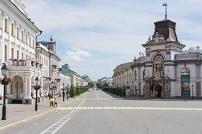 pedestrian crossing on a street in Kazan