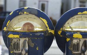 closeup view of Parking Meter