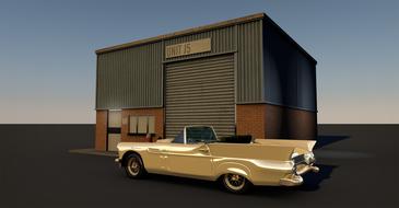 thunderbird ford oldtimer 3d drawing