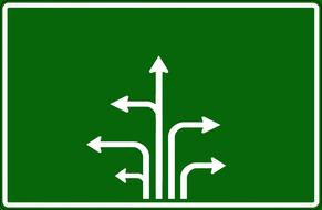 road sign arrows white drawing