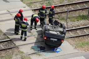 railway crossing accident on a sunny day