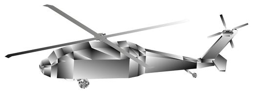 military blackhawk helicopter grey model