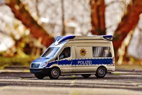 Police Car Bus Blue white