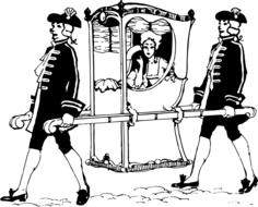 chair litter sedan transport drawing