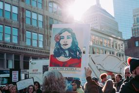 Rally Protest People at city