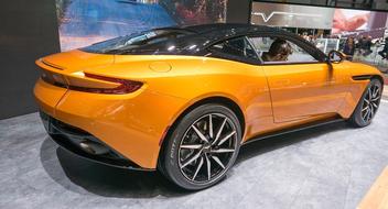 orange Aston Martin Car