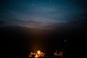 bonfire on dark night