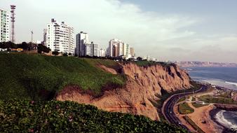 landscape of coast in Lima city in Peru